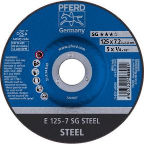 Шлифовальный диск Pferd E125-7A24R SG, 125 мм x 22.23 мм