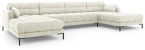 Sofa Micadoni Home Mamaia Velvet Panoramic, šviesiai ruda sp., 383 x 185 cm x 75 cm