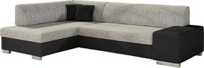 Kampinė sofa Fabio Berlin Soft, juoda sp./pilka sp., kairinė, 167 x 268 cm x 73 cm