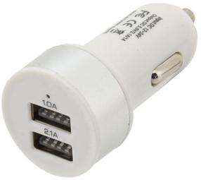 Auto telefona lādētājs Compass, USB, 6.1 cm, balta krās., 15.5 W