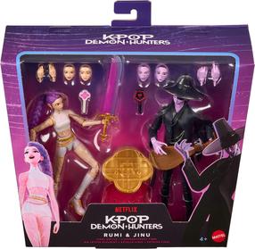 Figūrėlių rinkinys, su priedais Mattel KPop Demon Hunters Rumi & Jinu JRY40, įvairių spalvų