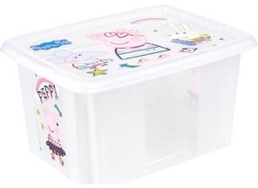 Ящик для хранения с крышкой, для игрушек Keeeper Peppa Pig, 15 л, прозрачный цв., 38 x 29.5 x 20.5 см