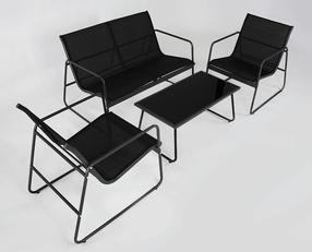 Lauko baldų komplektas DM Grill Garden 05, juoda sp., 1-4 vietų