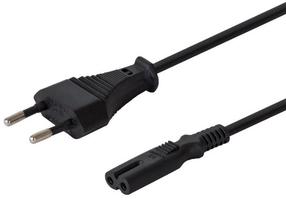 Juhe Savio 2-pin / Euro plug 2pin, Euro, 3 m, must v.
