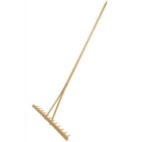 Lapu grābeklis universāls AWTools AW00094, ar kātu, 1600 mm, brūna krās.
