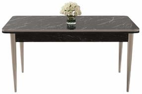 Valgomojo stalas Kalune Design Rewa, chromo sp./marmuro sp., 110 cm x 70 cm x 76 cm