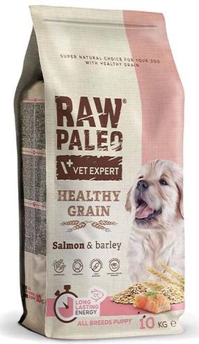 Sausas šunų maistas Raw Paleo Healthy Grain Salmon&Barley Puppy, lašiša, 10 kg