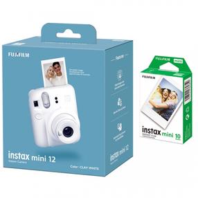 Momentfotoaparāts Fujifilm Instax Mini 12 + Instax Mini Glossy 10pcs, balta krās.