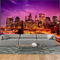 Fototapetas Artgeist Manhattan And Brooklyn Bridge By Night XLFTNT1106, 193 cm x 250 cm