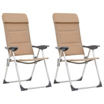 Turistinių kėdžių rinkinys VLX Camping Chair 44314, smėlio sp., 2 vnt.