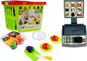 Игрушечный набор магазина, корзина покупок Lean Toys, многоцветный