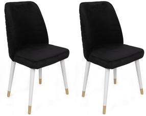 Набор стульев Kalune Design Hugo 406 V2 974NMB1677, матовый, золотой цв./белый цв./черный цв., 49 см x 50 см x 90 см, 2 шт.