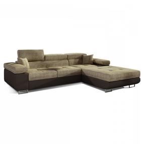 Kampinė sofa Armando Berlin 03, Soft 66, šviesiai ruda sp./tamsiai ruda sp., dešininė, 280 x 205 cm x 90 cm