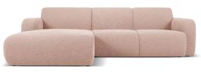 Kampinė sofa Micadoni Home Molino Boucle, rožinė sp., kairinė, 250 x 170 cm x 72 cm