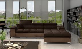 Kampinė sofa Ricardo Monolith 29, Monolith 09, ruda sp./tamsiai ruda sp., dešininė, 205 x 280 cm x 90 cm