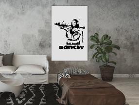 Reprodukcija Artgeist Contrast Duel - Banksy On Mural With Mona Lisa, h-c-0114-b-a, 80 cm x 120 cm