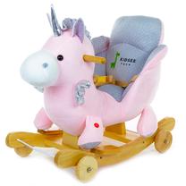 Supamas žaislas Unicorn, plastikinis, mediena, pliušas, rožinė sp.