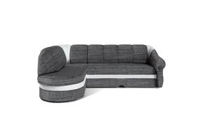 Kampinė sofa Benano Berlin 01/Soft 17, balta sp./pilka sp., dešininė, 180 x 250 cm x 85 cm