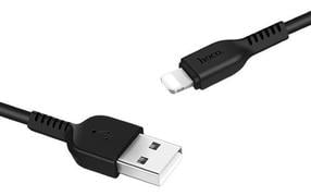 Vads Hoco, USB/Apple Lightning, melna krās.
