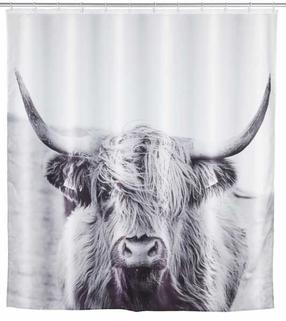 Dušo užuolaida Wenko Yak, balta sp./pilka sp., 200 cm x 180 cm