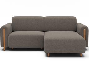 Modulinė sofa Acossta, ruda sp., kairinė, 154 x 244 cm x 95 cm