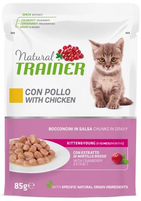Šlapias kačių maistas Natural Trainer Kitten Chicken, vištiena, 0.085 kg