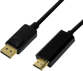 Kabelis Logilink DP1.2 to HDMI 1.4 Displayport, HDMI, 3 m, juoda