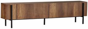 Televizoriaus spintelė Nordure Nexus, juoda sp./riešuto sp., 29.5 cm x 180 cm x 45.5 cm