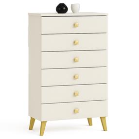 Kumode Akord Furniture Factory Mobi 6, zelta krās./balta krās., 104 cm x 60 cm x 37 cm