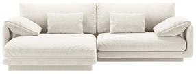 Kampinė sofa Micadoni Torino Structured, kreminė sp., kairinė, 250 x 170 cm x 83 cm