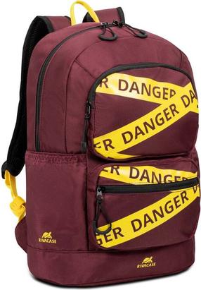 Portatīvā datora mugursoma Rivacase Urban 5421, bordo krās./dzeltens krās., 14 l, 13.3"