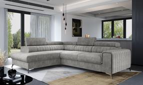 Kampinė sofa Laurence Dora 90, pilka sp., kairinė, 205 x 278 cm x 92 cm