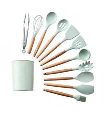 Virtuvės reikmenų rinkinys Kitchen Tool, 33 cm, 13 cm, mėlyna sp./smėlio sp., 12 vnt.