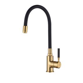 Virtuvinis maišytuvas Invena Glamour BZ-02-L17-V, aukso sp./juoda sp.