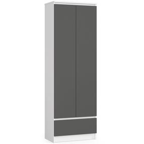 Biuro spinta Akord R60, balta sp./pilka sp., 180 cm x 60 cm x 35 cm