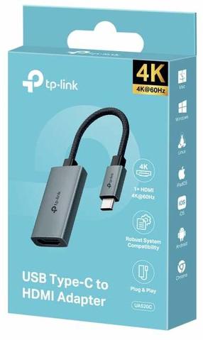Адаптер TP-Link UA520C USB Type-C Male, HDMI Female, 0.1 м, серый цв.