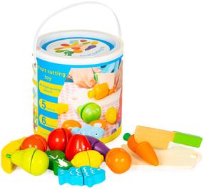 Игрушки для магазина, набор для нарезки фруктов и овощей EcoToys, многоцветный