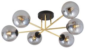 Lampa griesti Emibig Magnum 6 1269/6, E14, 6 x 10 W, grafīta krās. / zelta krās., 14 x 14 cm