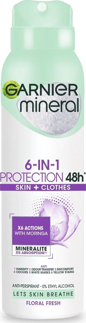 Dezodorantas pėdoms Garnier Mineral 6in1 Protection Floral Fresh, 150 ml