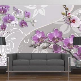 Fototapetas Artgeist Flight Of Purple Orchids MNEW010173, 105 cm x 150 cm