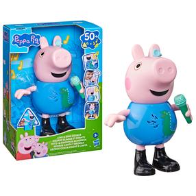 Интерактивная игрушка свинья Hasbro Peppa Pig Joke & Sing George, английский, синий цв./розовый цв.