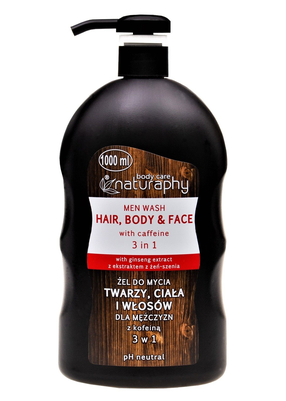 Dušas želeja un šampūns Naturaphy Caffeine for men, 1000 ml