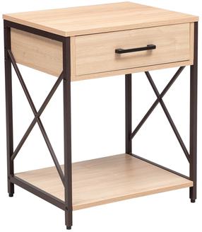 Naktinis staliukas Home4you Hedvig 40843, juoda sp./šviesiai ruda sp., 60 cm x 40 cm x 48 cm