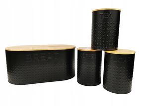 Maizes kaste un uzglabāšanas kārbu komplekts Bamboo, melna krās./brūngans krās.