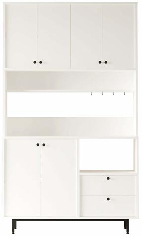 Daugiafunkcinė virtuvės spinta Kalune Design RE7-W, balta sp., 35.5 cm x 120 cm x 205 cm