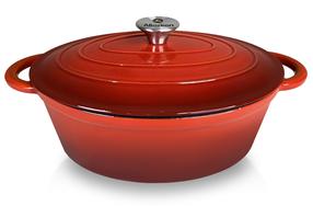 Emaliuotas ketaus puodas Allesken Rodeluxe, Ø22 cm, 4.3 l, raudona sp.