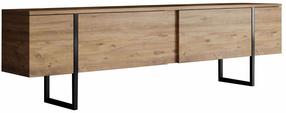 Televizoriaus spintelė Kalune Design Luxe, juoda sp./pine, 30 cm x 180 cm x 50 cm