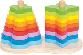 Medinės kaladėlės Hape Double Rainbow Stacker E0406