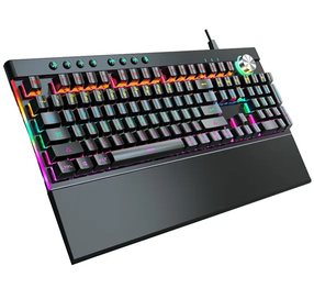 Laidinė žaidimų klaviatūra Varr Neon Jixian Blue VMKB98RU, RU, juoda sp.