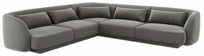 Kampinė sofa Cosmopolitan Design Tulum Bluvel 13, šviesiai pilka sp., 255 x 255 cm x 70 cm